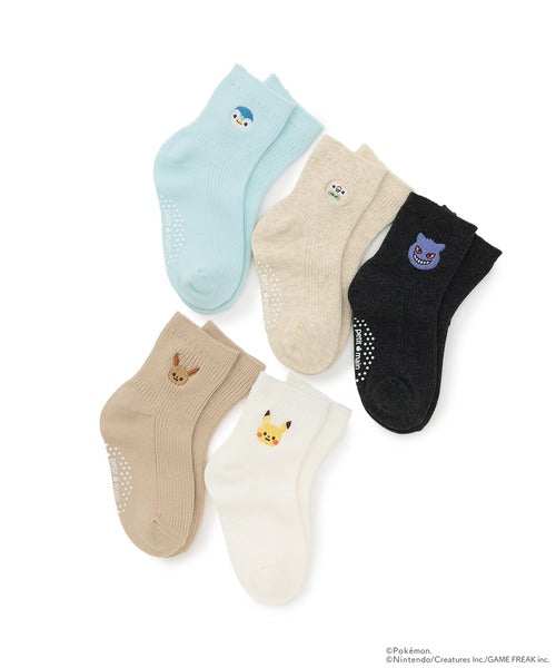 🇯🇵 petit main 寶可夢兒童刺繡防滑中筒襪