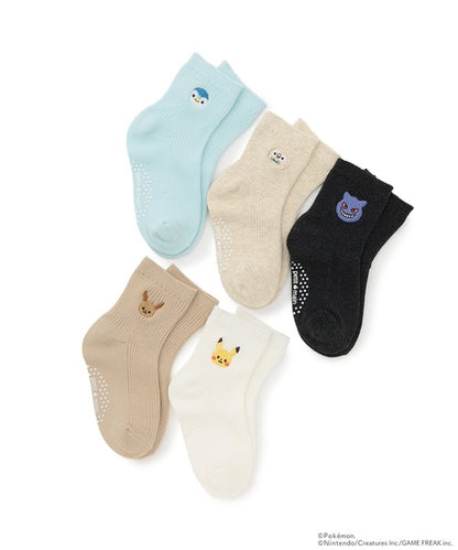 🇯🇵 petit main 寶可夢兒童刺繡防滑中筒襪