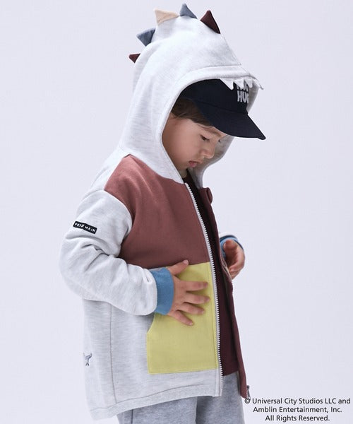 🇯🇵 petit main 恐龍拼色兒童連帽外套