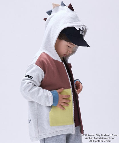🇯🇵 petit main 恐龍拼色兒童連帽外套
