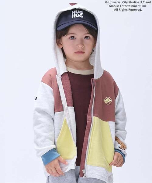 🇯🇵 petit main 恐龍拼色兒童連帽外套