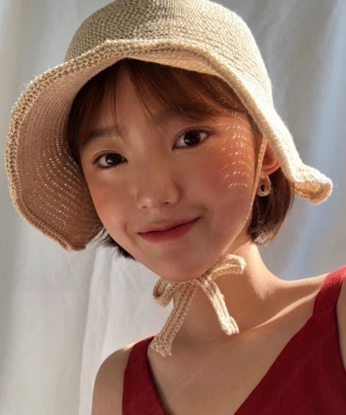 🇯🇵 mebole 韓系波浪造型 防曬 針織遮陽帽