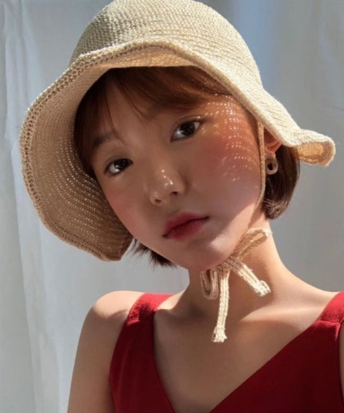 🇯🇵 mebole 韓系波浪造型 防曬 針織遮陽帽