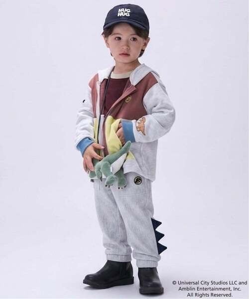 🇯🇵 petit main 恐龍拼色兒童連帽外套